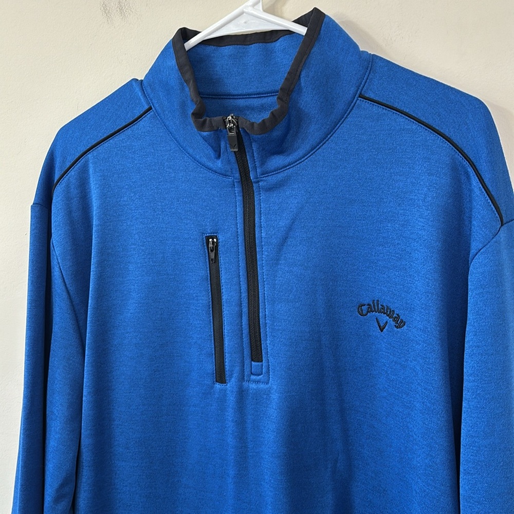 Callaway Men’s 1/4 Zip Tech Golf Fleece Olympian Bl Htr Blue Size XL - Picture 5 of 9